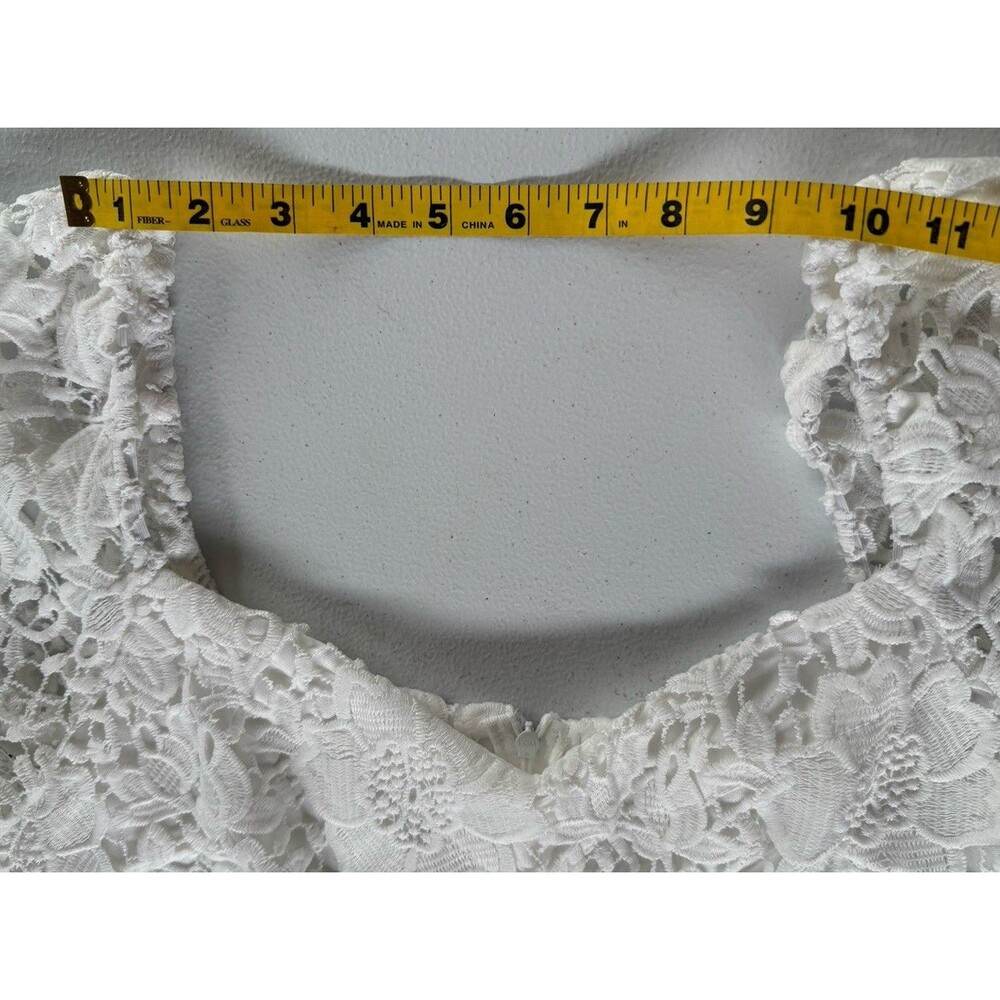 JJ's House Adelita White Lace Midi Dress Size L #312108 - Picture 12 of 16